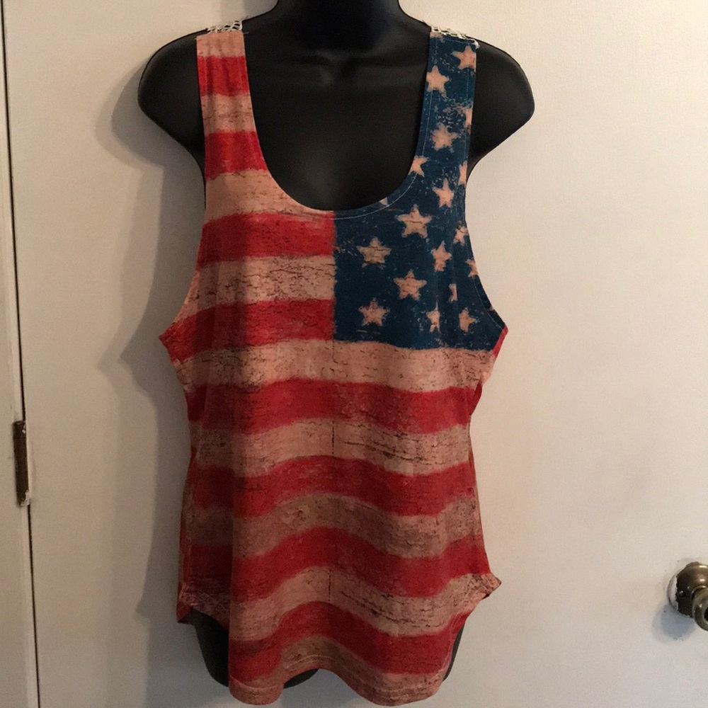 Patriotic lace tank